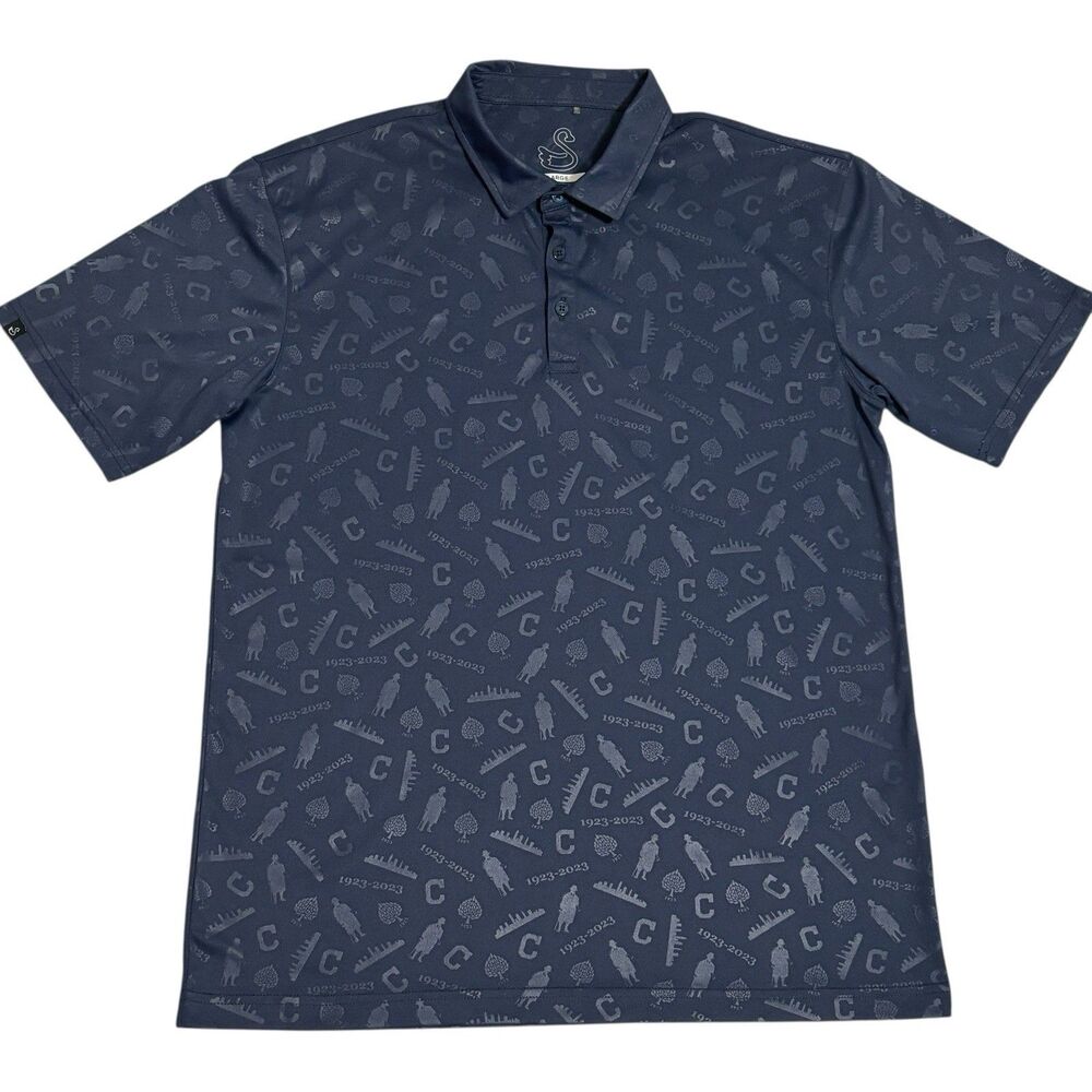 Swannies Golf Polo Shirt Men's Sz Large Navy Cleve Clinic 100th Anniversary